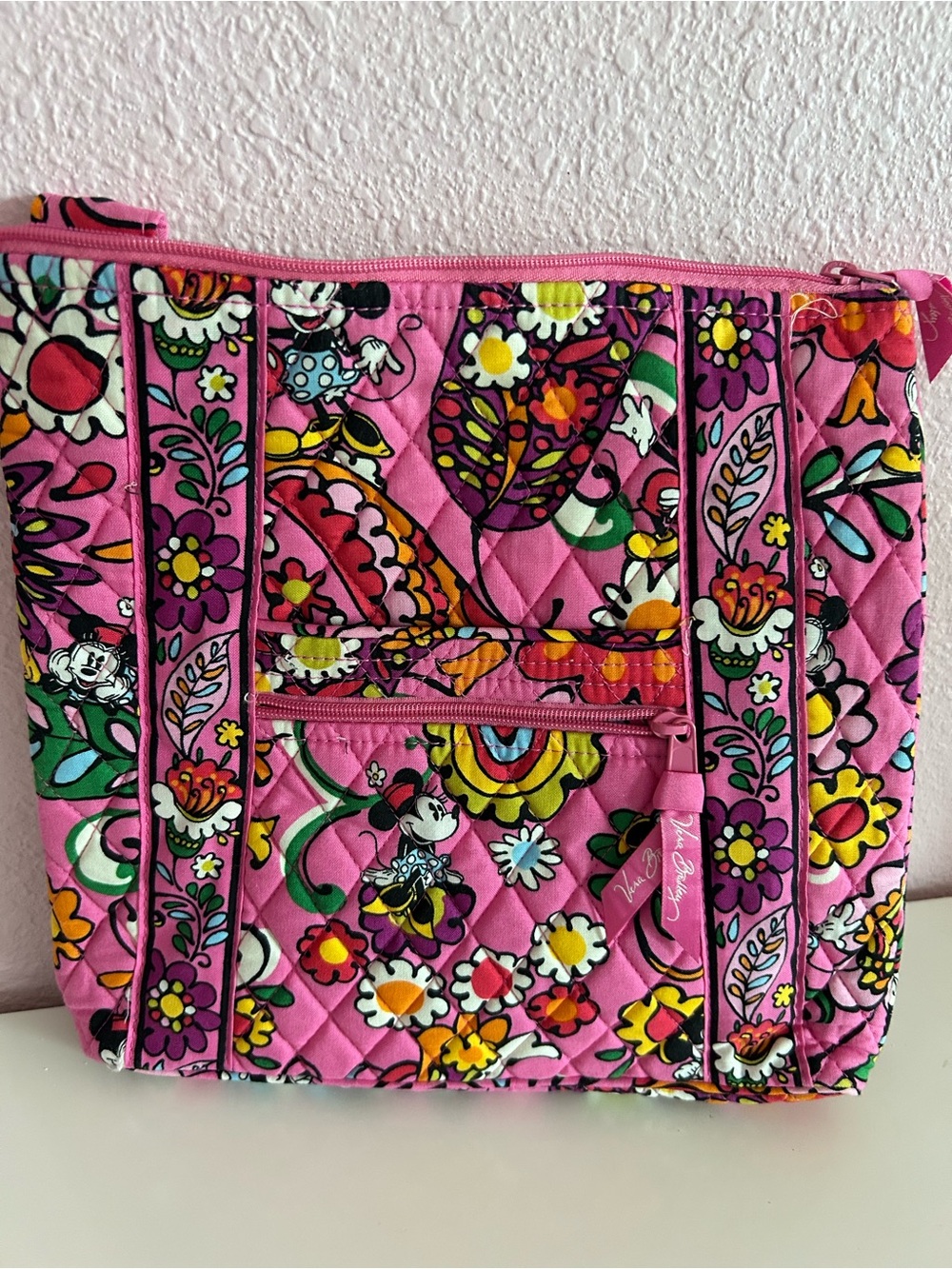 Vera Bradley Pink Quilted Floral Minnie Cross Body Bag